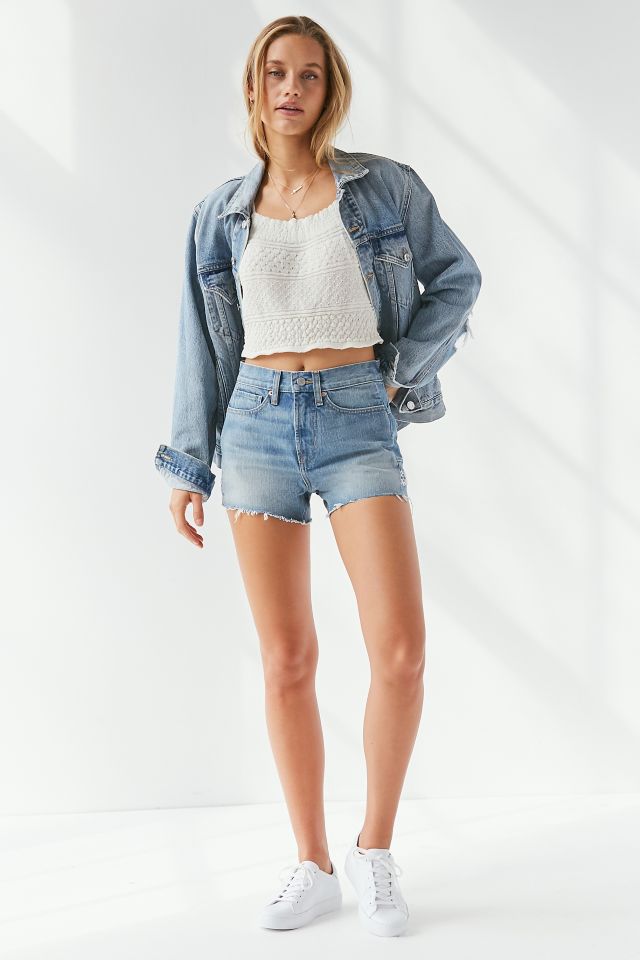 Short Girlfriend à taille haute en denim BDG – Revamp #2