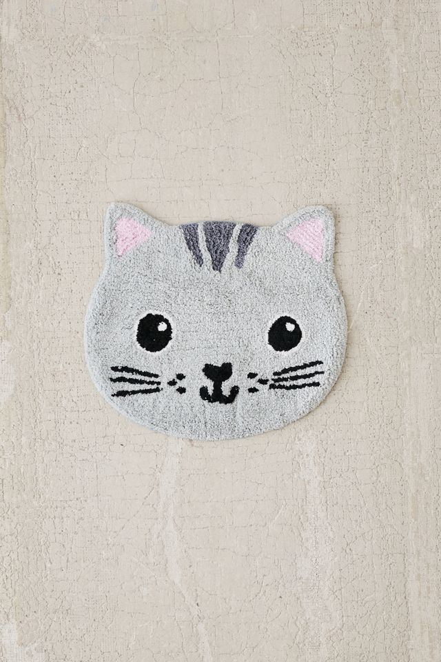 Grey Cat Bath Mat #1