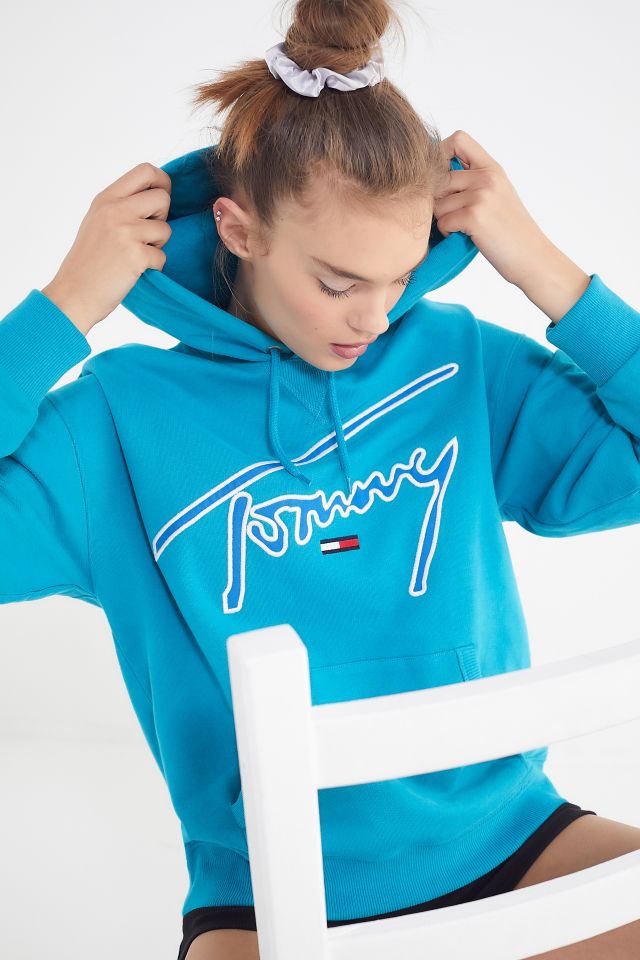 Tommy jeans signature hoodie on sale sweatshirt