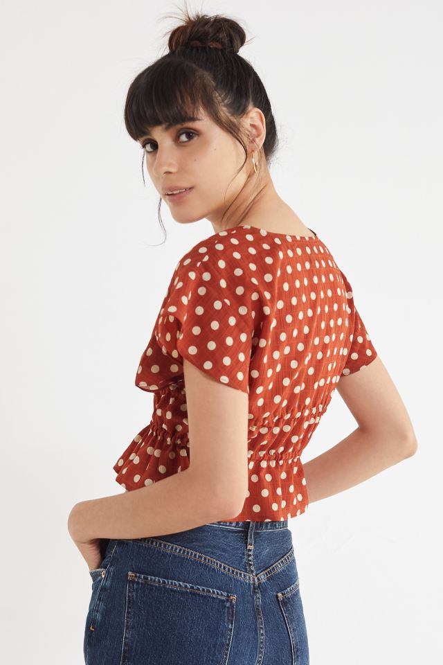 J.O.A. Ruched Double Tie-Front Top #1