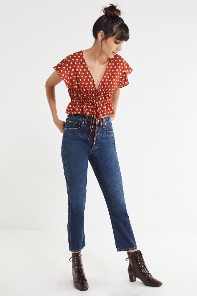 J.O.A. Ruched Double Tie-Front Top #2