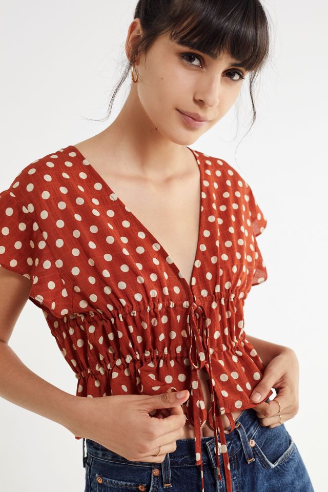 J.O.A. Ruched Double Tie-Front Top #3