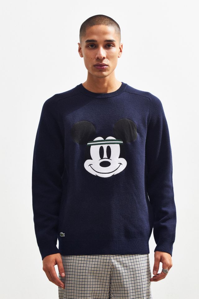 Men's crew neck disney mickey embroidery interlock sweater hotsell