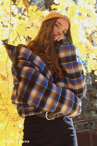 Plaid cheap puffer coat