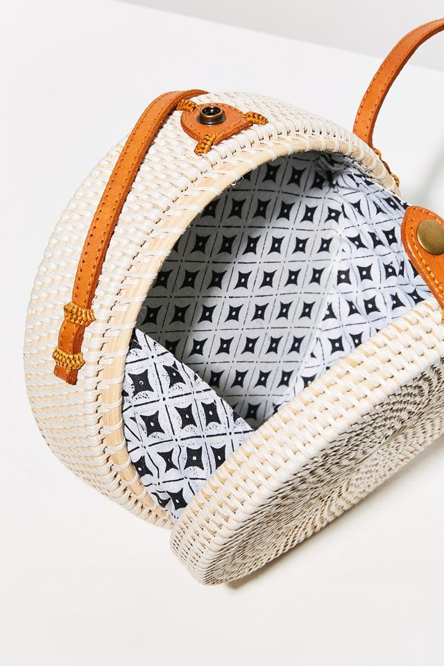 Structured Circle Straw Crossbody Bag #1
