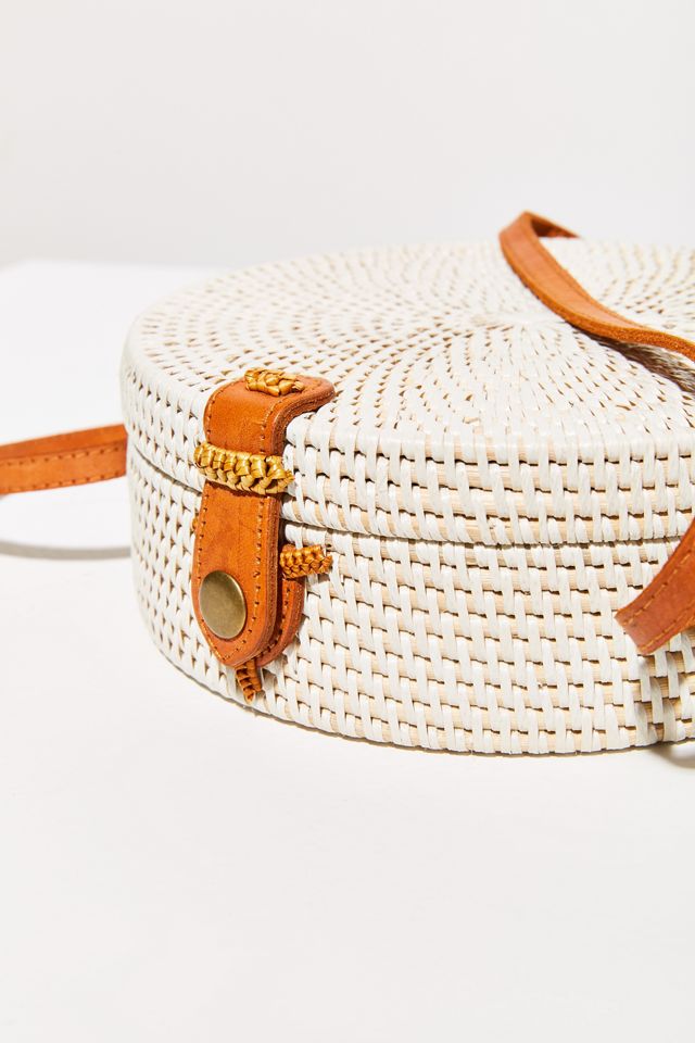 Structured Circle Straw Crossbody Bag #2
