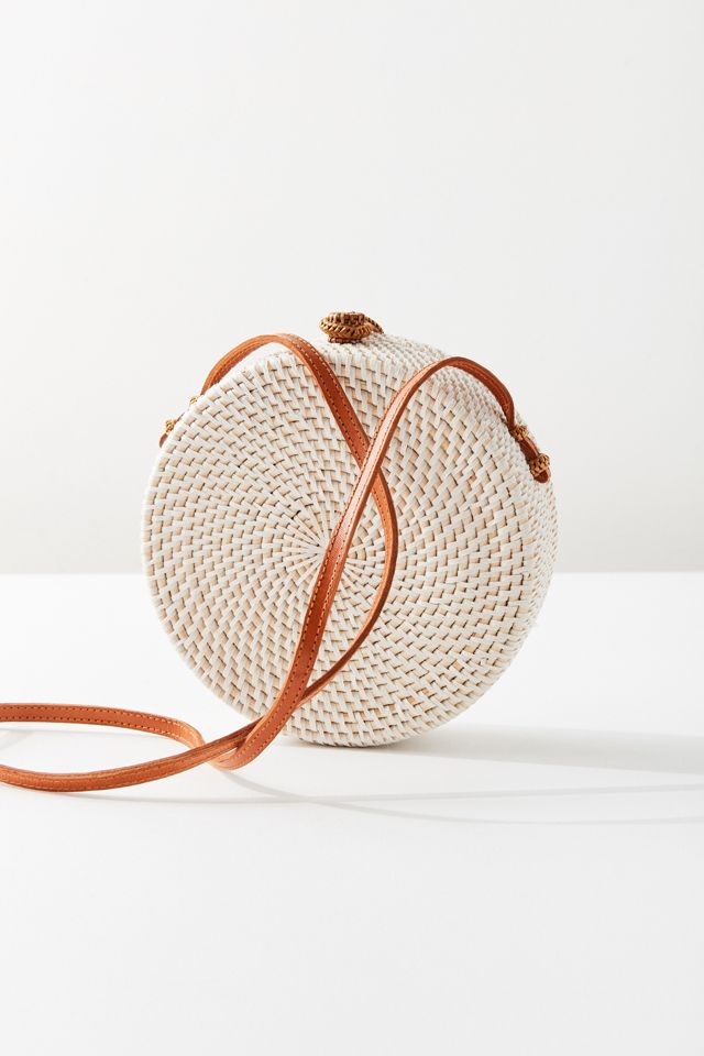 Structured Circle Straw Crossbody Bag #3