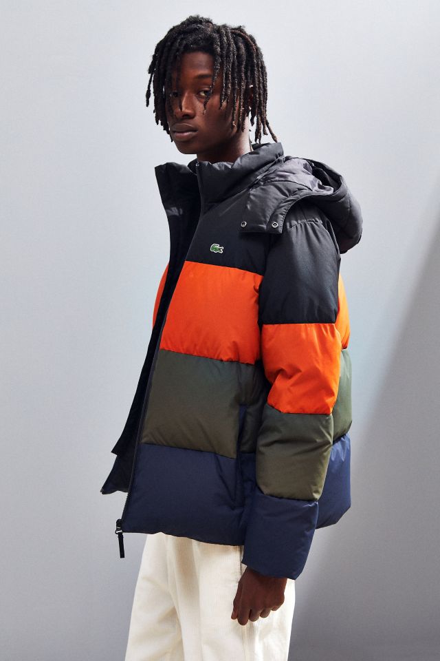 Lacoste classic funnel hot sale neck puffer jacket