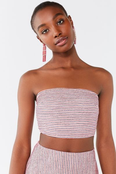 Black and white store striped tube top