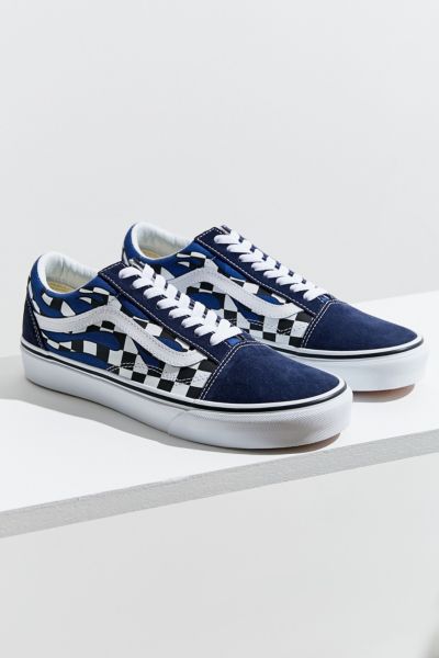 Blue checker shop flame vans