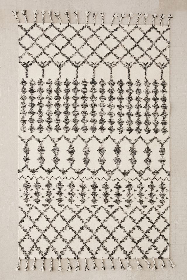 Adair Riot 8' x 10' Gray and Black Handwoven Wool-Silk Trellis Rug