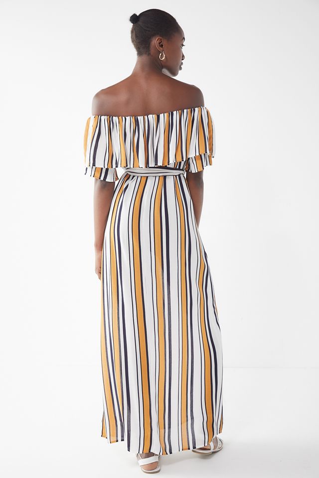 chinese dress ladies Striped Off the Shoulder Maxi Dress – Elizabeth & Nichole main image 0
