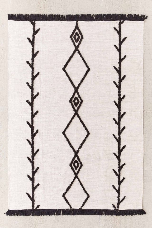 Faiza Tufted Rug - Black + White #1