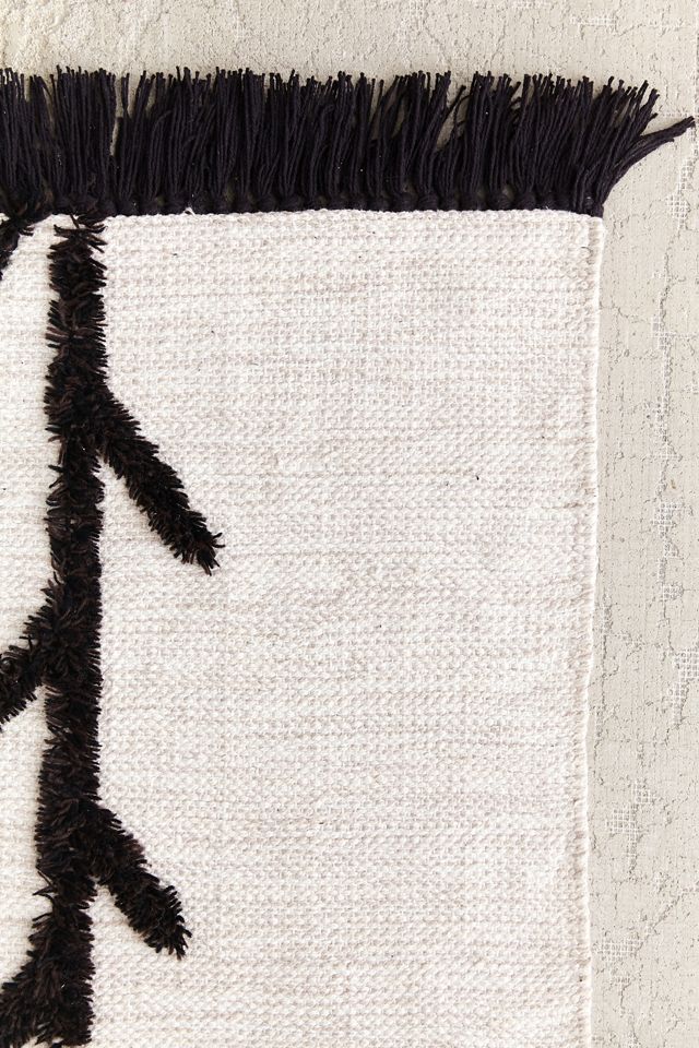 Faiza Tufted Rug - Black + White #3