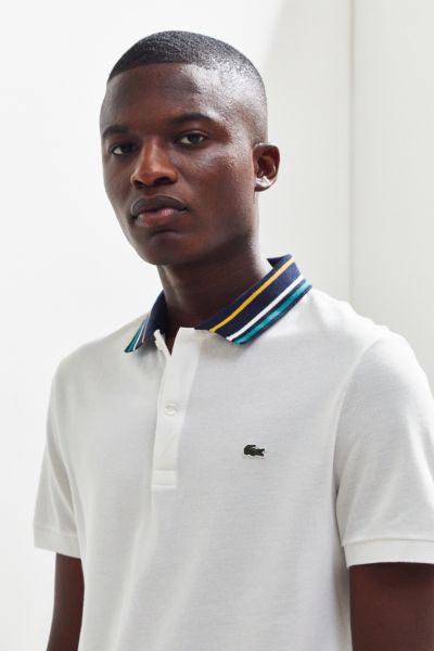 Lacoste Slim Fit Striped Collar Polo Shirt | Urban Outfitters