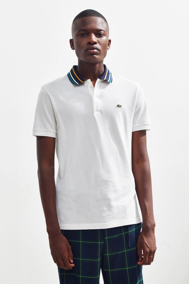 Lacoste striped collar best sale polo