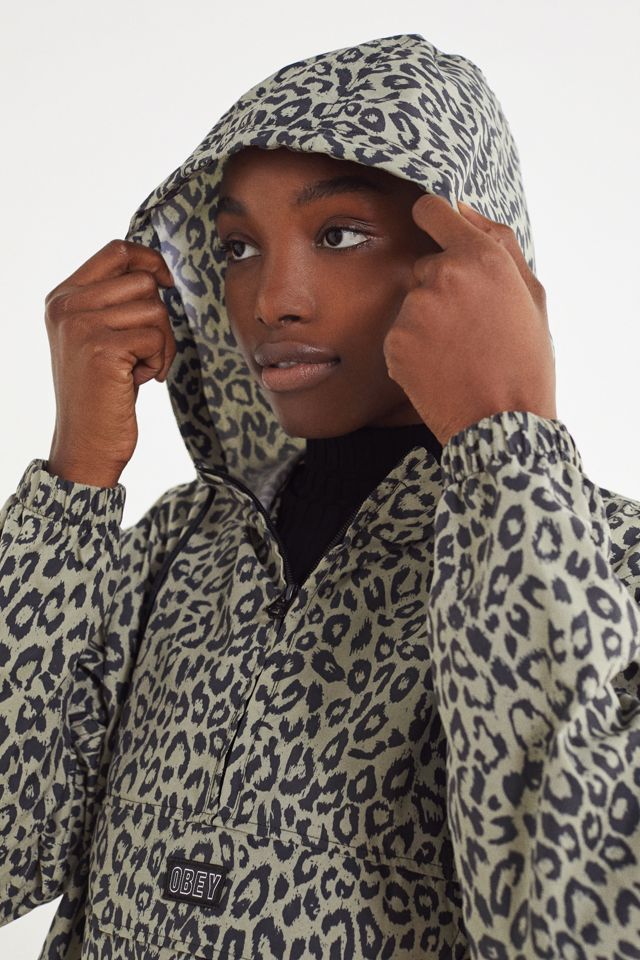 OBEY Sienna Leopard Print Anorak Jacket #3