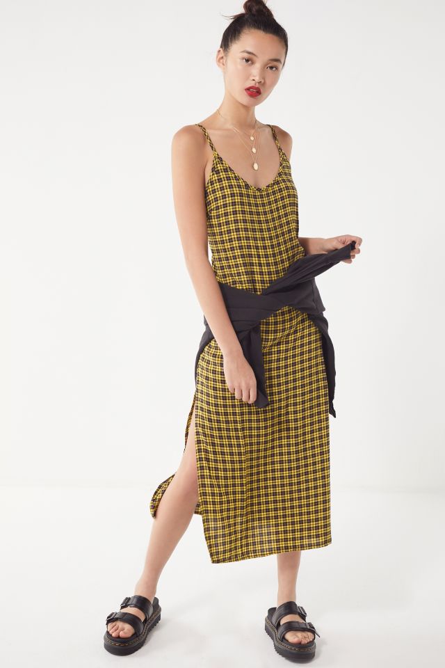 UO Rigby Plaid Maxi Slip Dress #1