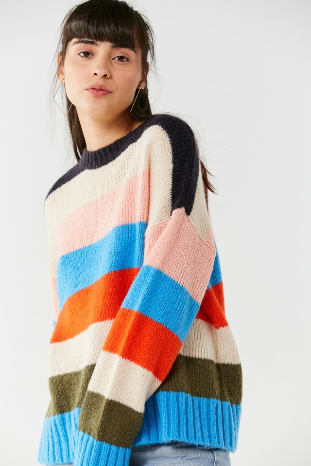 Rainbow striped sweater hot sale urban outfitters