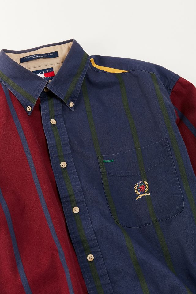 Vintage Tommy Hilfiger ‘90s Burgundy + Navy Button-Down Shirt #1