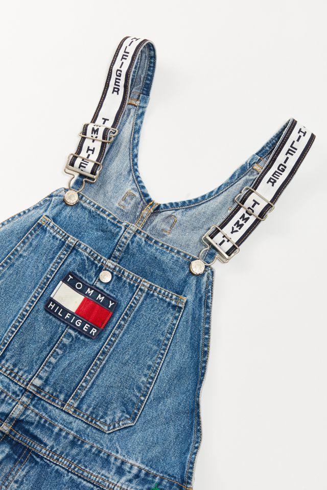 Salopette vintage à bretelles blanches à logo années 90 Tommy Hilfiger #1