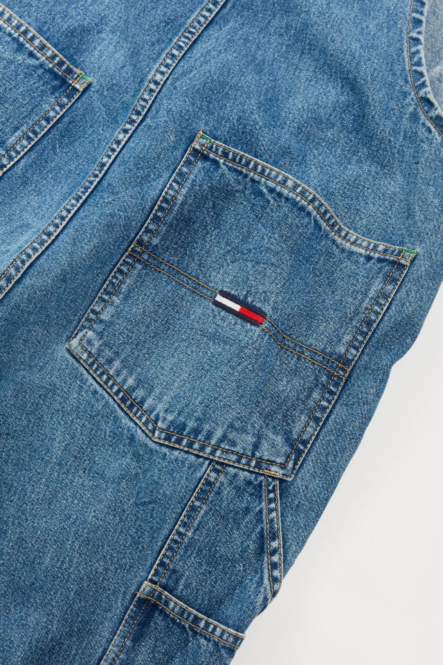Salopette vintage à bretelles blanches à logo années 90 Tommy Hilfiger #3