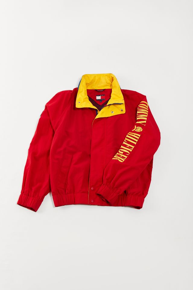 Vintage Tommy Hilfiger '90s Red Oversized Bomber Jacket | Urban