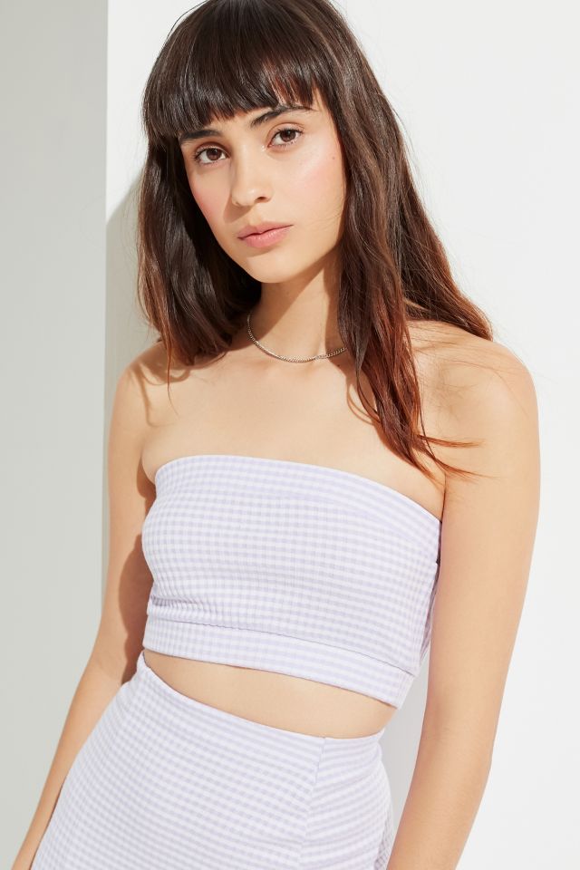 Gingham strapless top store
