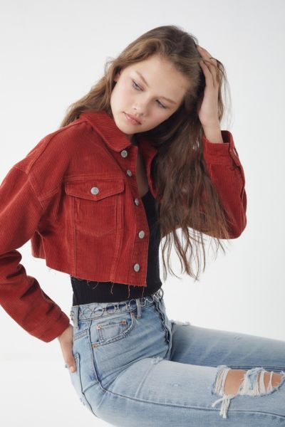 urban outfitters cropped corduroy jacket