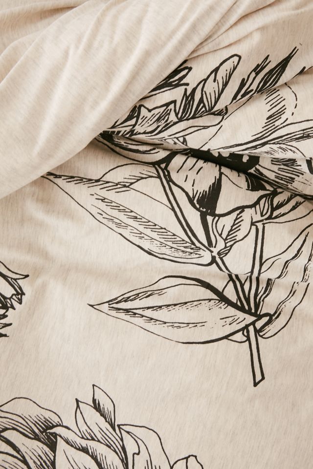 Makenna Etched Floral Jersey Duvet Cover #3