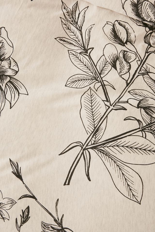 Makenna Etched Floral Jersey Duvet Cover #4