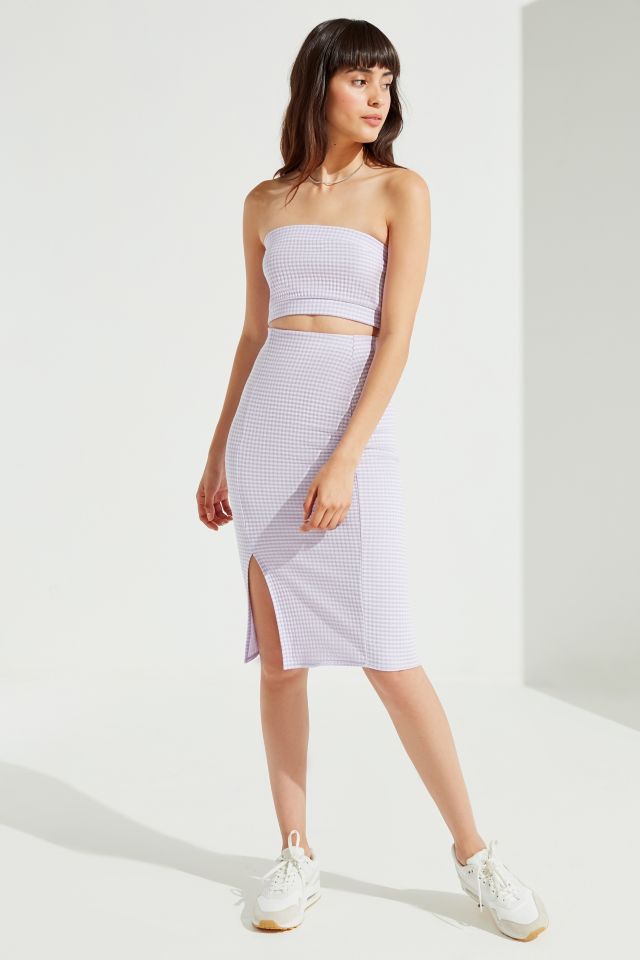 UO Truce Gingham Midi Skirt #1