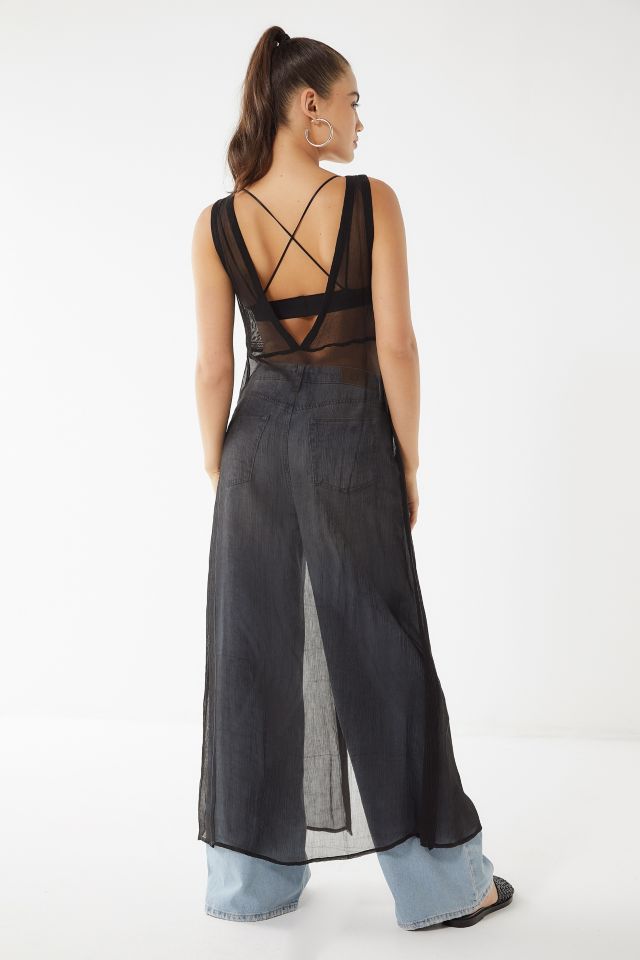 UO Milla Embroidered Sheer Maxi Top #2