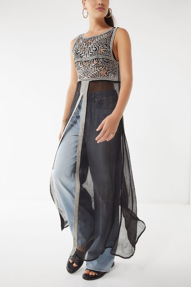 UO Milla Embroidered Sheer Maxi Top #4