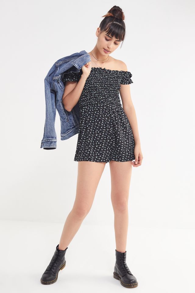 UO Smocked Off-The-Shoulder Romper #1