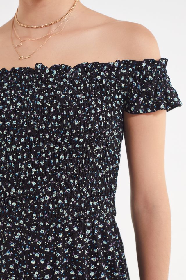 UO Smocked Off-The-Shoulder Romper #3