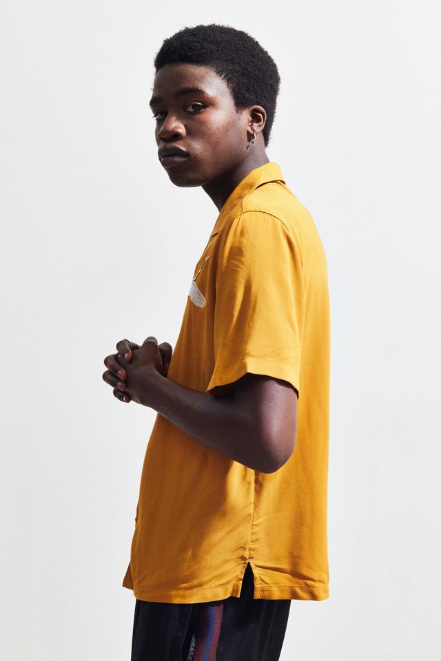 UO Honey Embroidered Crane Vacation Shirt #3