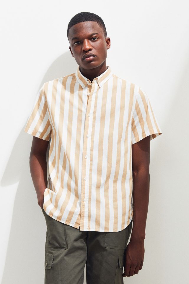 Loom Striped Short Sleeve Button-Down Shirt #1