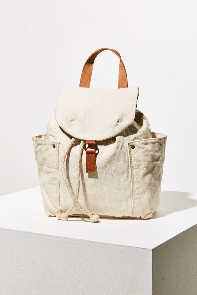 Washed Canvas Drawstring Backpack #1