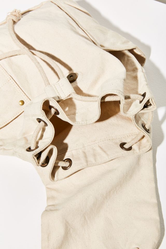 Washed Canvas Drawstring Backpack #3