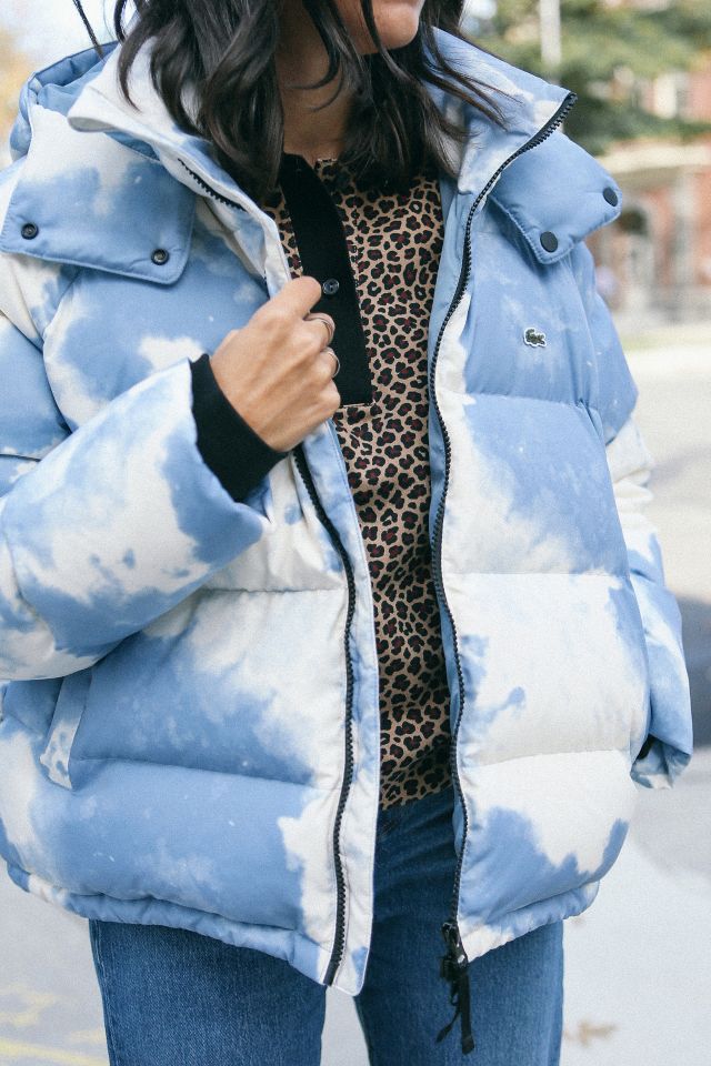 Lacoste L!VE clouded puffer jacket in blue, ASOS