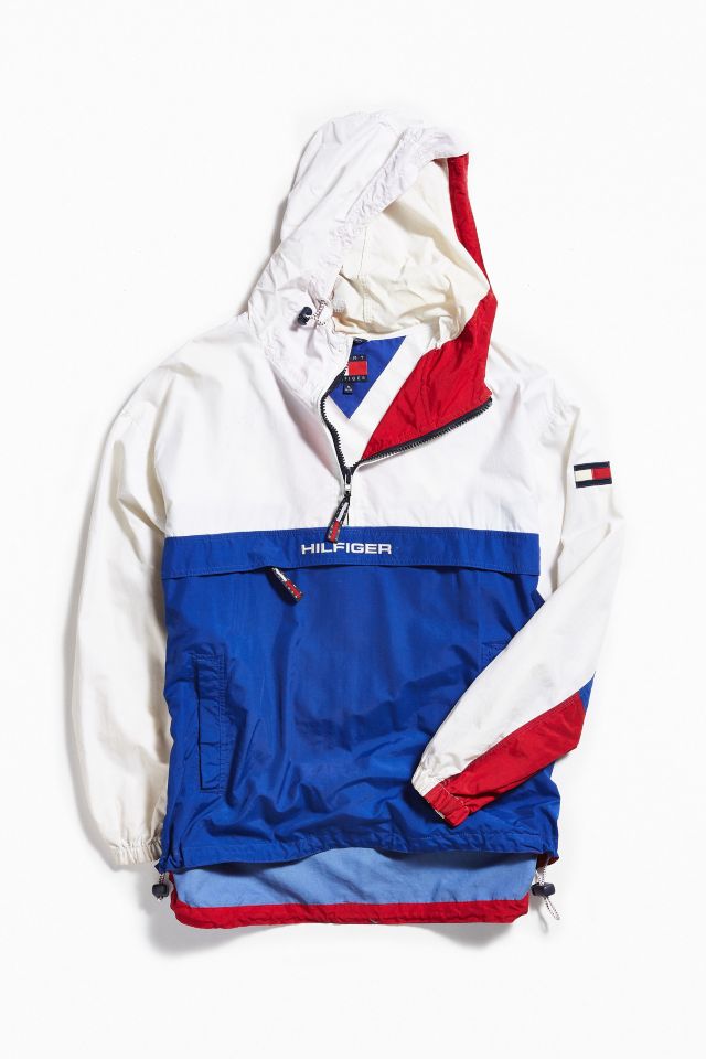 Vintage Tommy Red White + Blue Anorak Jacket Urban Outfitters