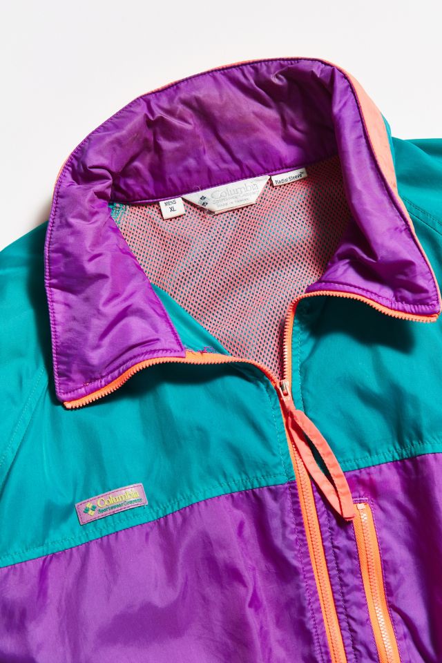 Purple and hot sale green windbreaker