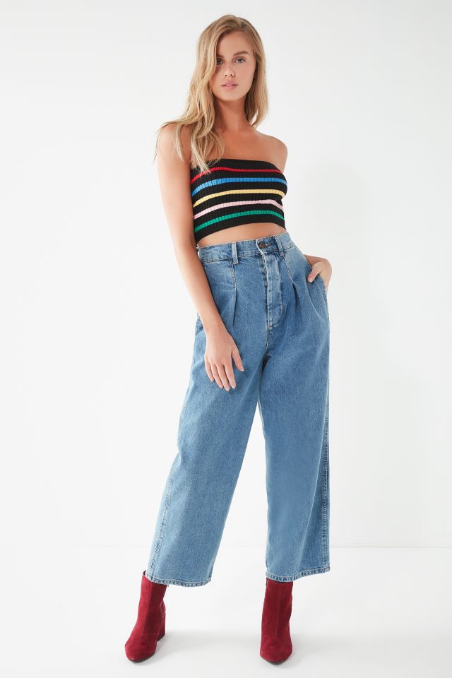 UO Rainbow Striped Sweater Tube Top #3