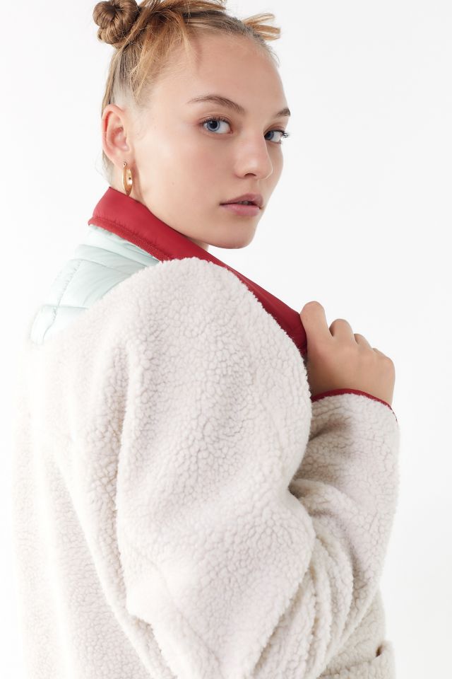 UO Sherpa Fleece Contrast Trim Jacket  #1