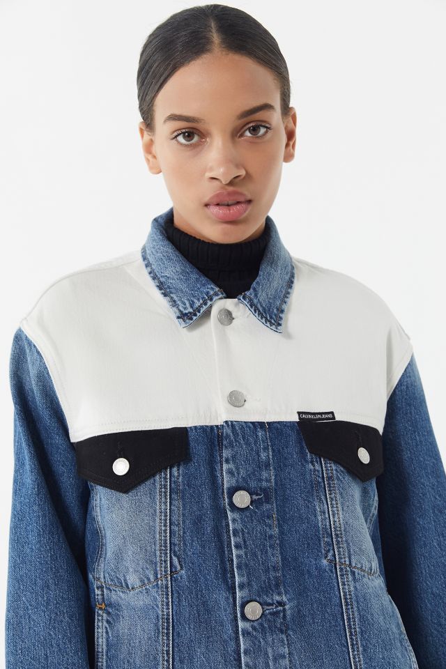 Calvin klein 2025 colorblock trucker jacket