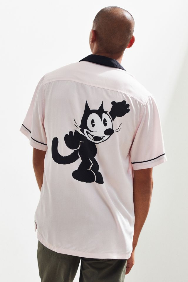 UO Felix The Cat Embroidered Rayon Bowling Shirt