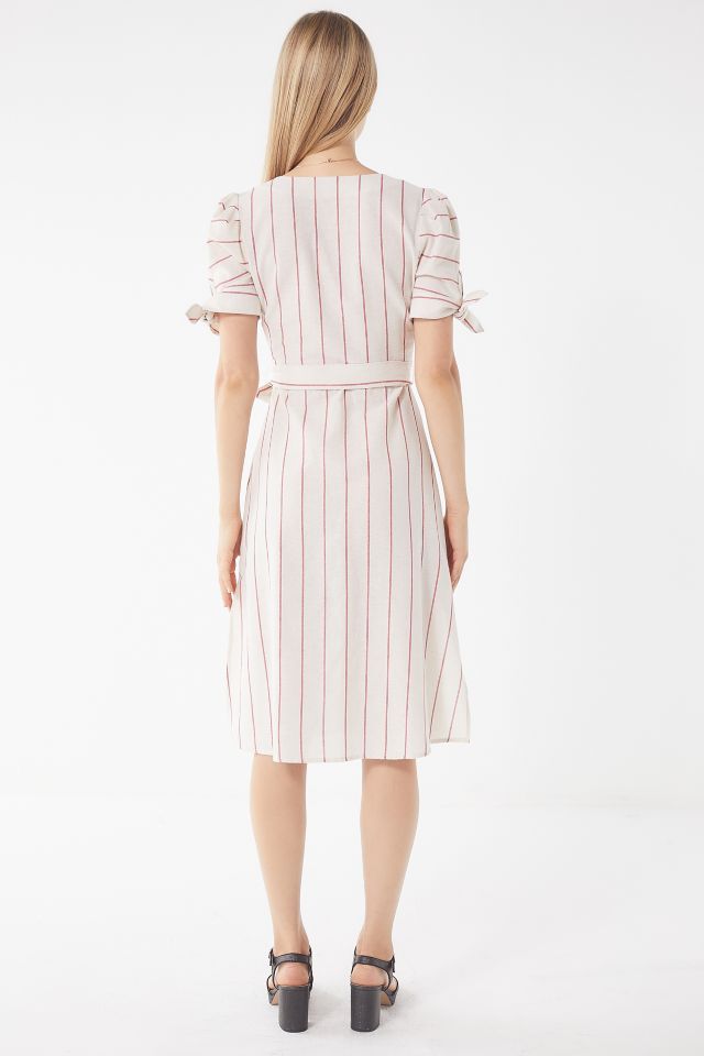 Moon River Striped Wrap Midi Dress #2
