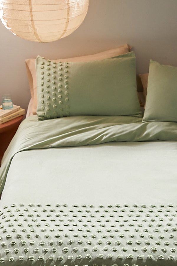 Urban Outfitters Tufted Dot Duvet Cover In Olive