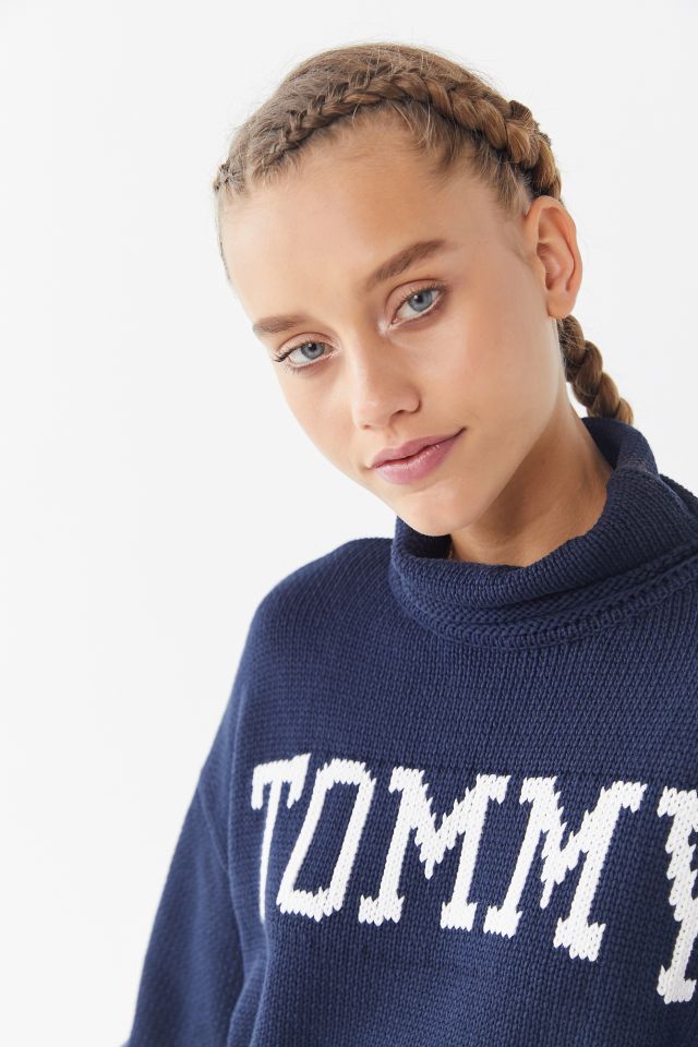 Tommy jeans outlet logo turtleneck sweater